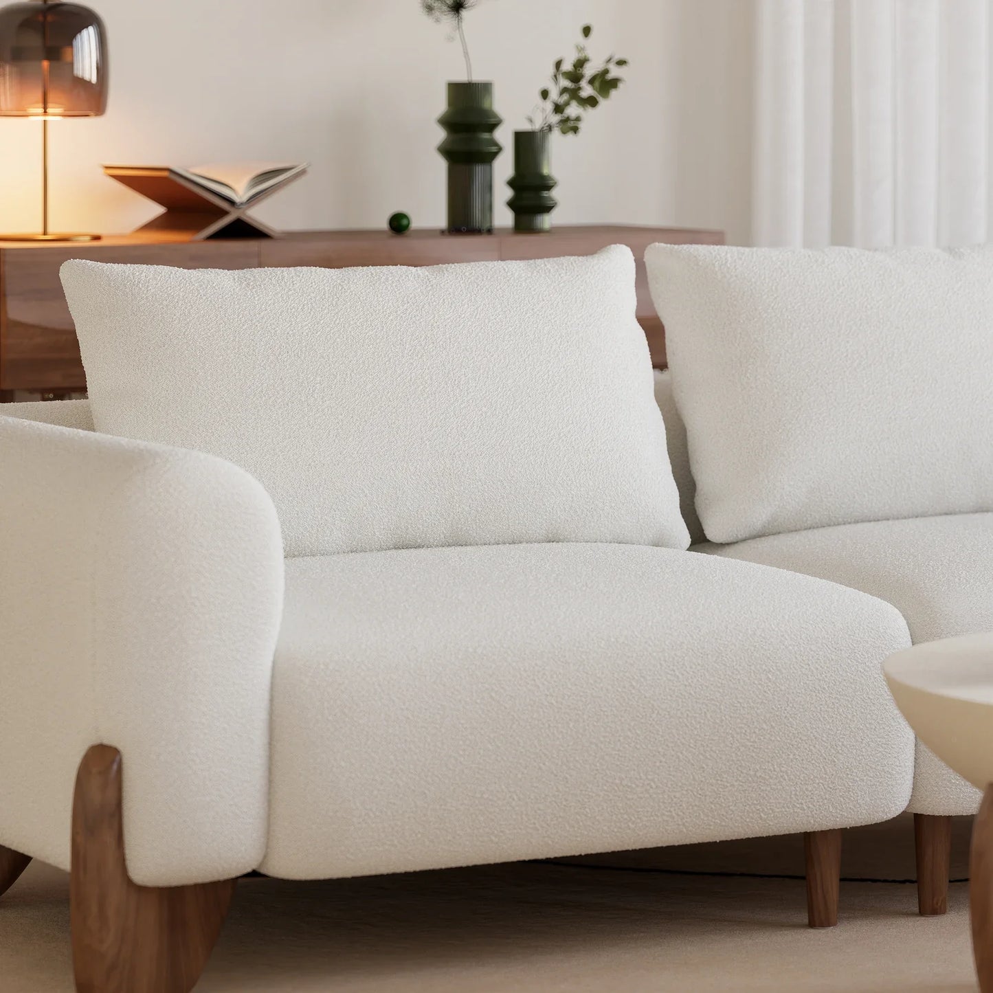 Loveseat Luxury Upholstered Sofa in Towel Suede