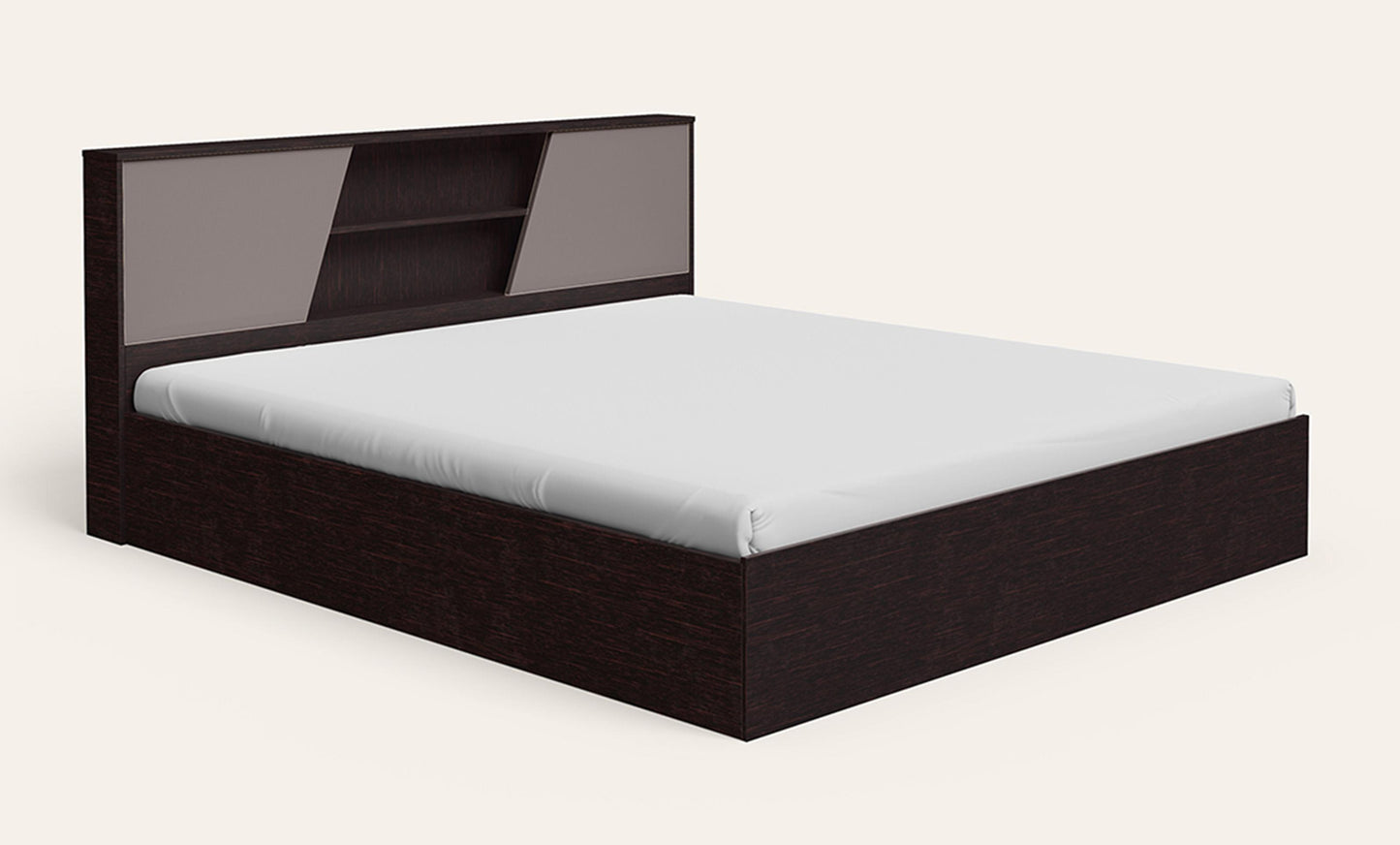 King size bed in ply-wood with box storage