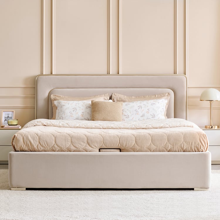 European Style King Bed with Hydraulic Storage