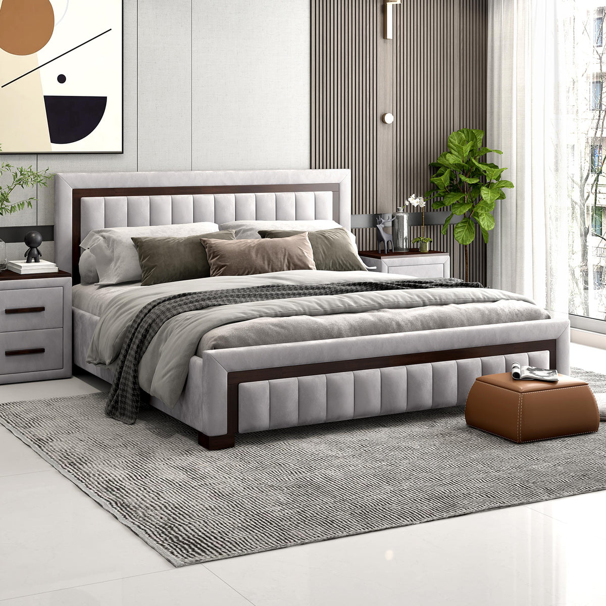 German Design King Size Bed with Hydraulic Storage