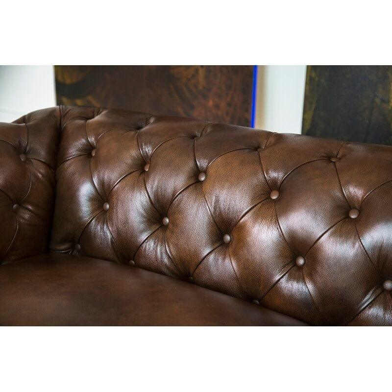 Novino 3-Seater Chesterfield Sofa in Faux Leather