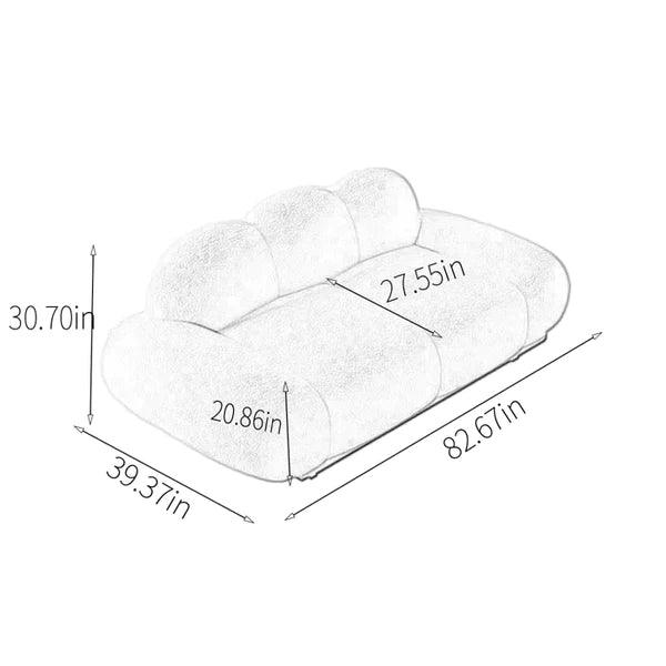 Cloud Designer Sofa Upholstered in Suede Fabric