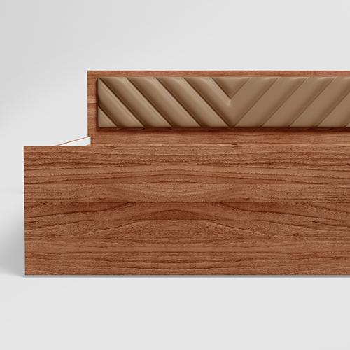 King Size Bed with upholstered Headboard in Premium Fabric with Pull-Out & Box Storage
