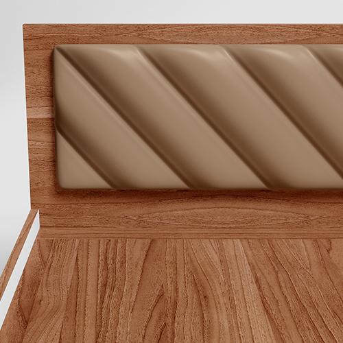 King Size Bed with upholstered Headboard in Premium Fabric with Pull-Out & Box Storage