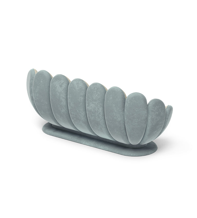 Lotus 3-Seater Designer Sofa in Suede Fabric