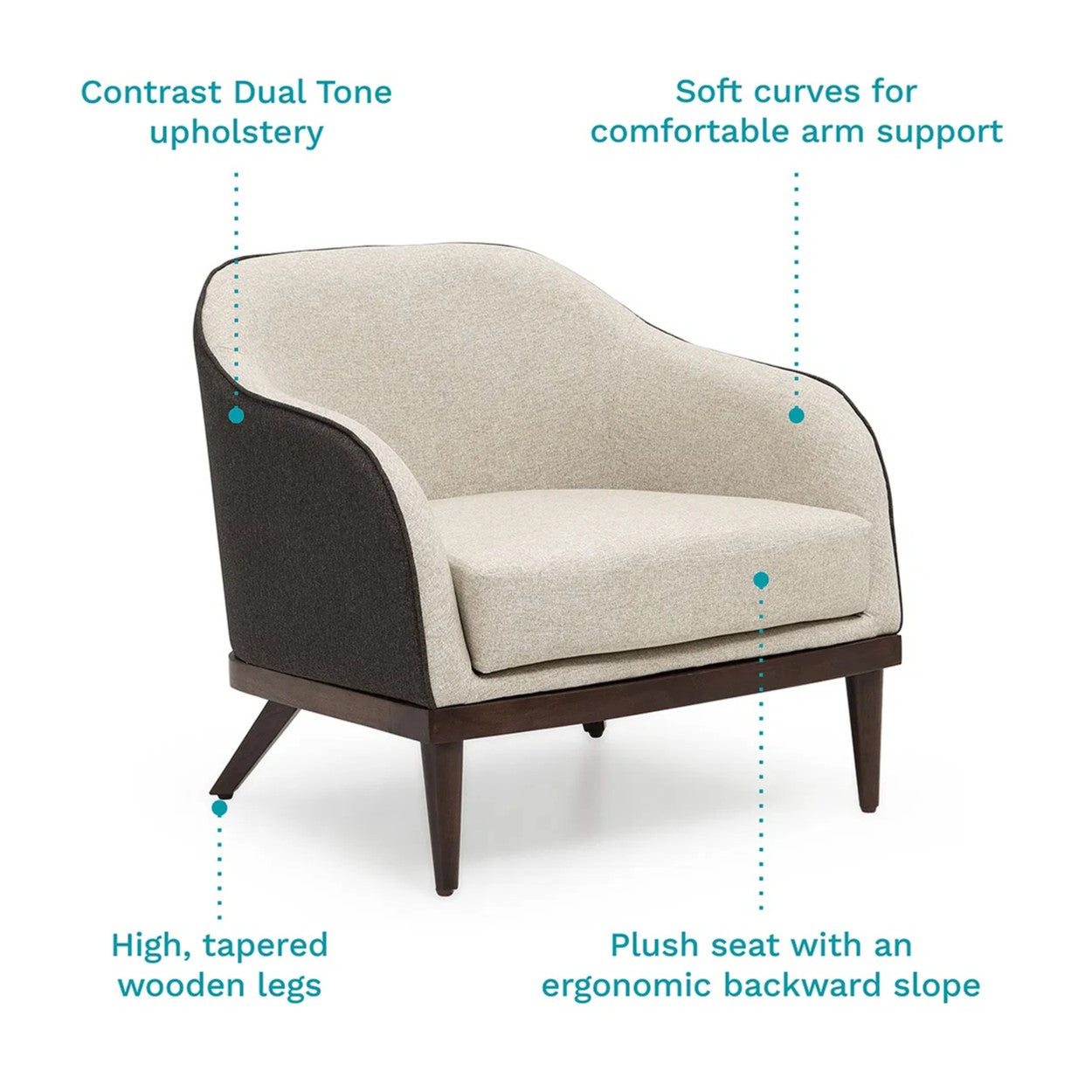 Aristo Accent Chair in Suede Fabric