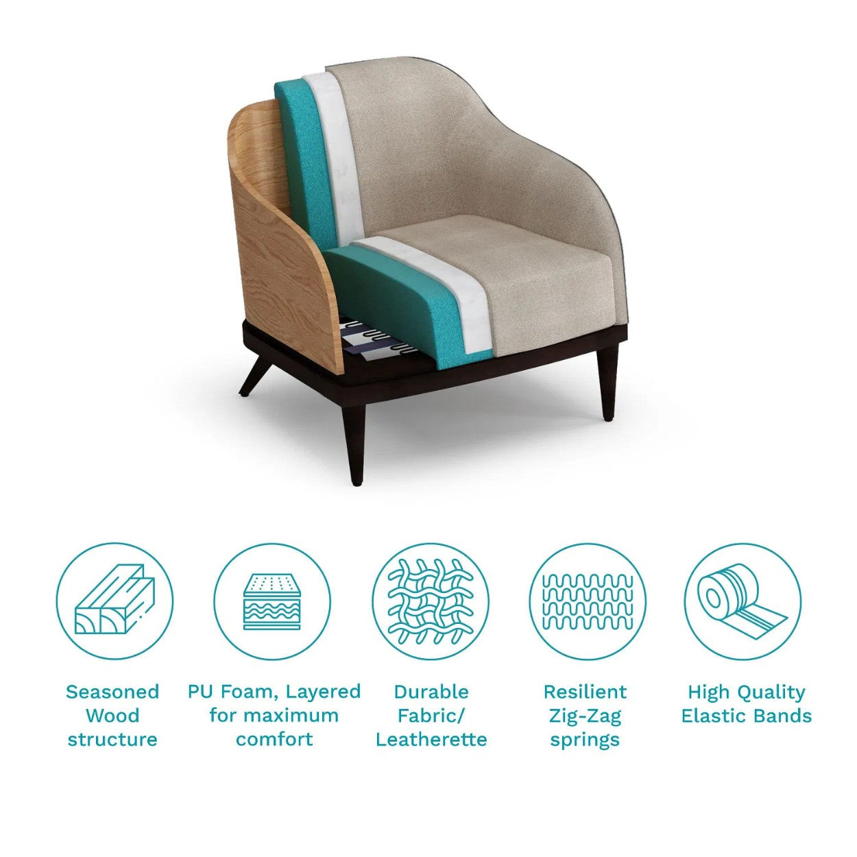 Aristo Accent Chair in Suede Fabric