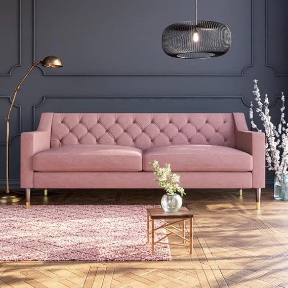 Skyline 3-Seater Designer Sofa in Suede Fabric