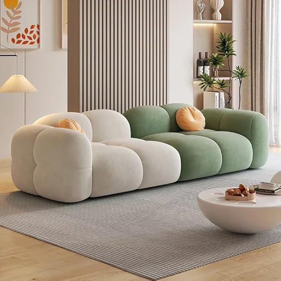 Cloud Designer Sofa Upholstered in Suede Fabric