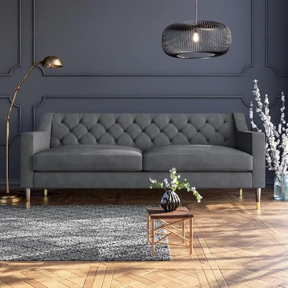 Skyline 3-Seater Designer Sofa in Suede Fabric