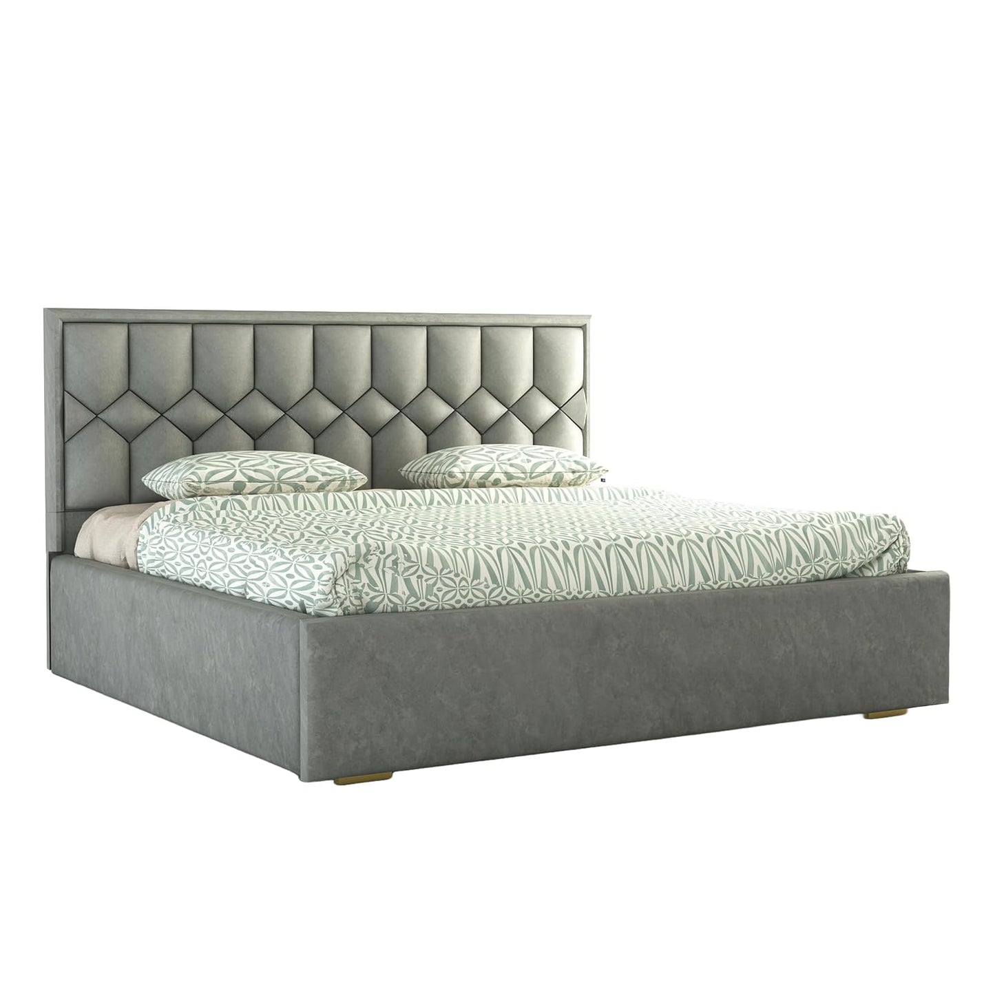 King Size Bed with Box Storage and Upholstered in Premium Fabric