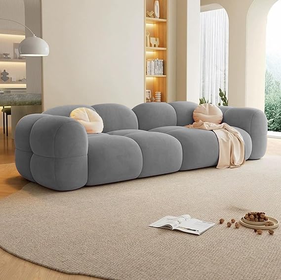 Cloud Designer Sofa Upholstered in Suede Fabric