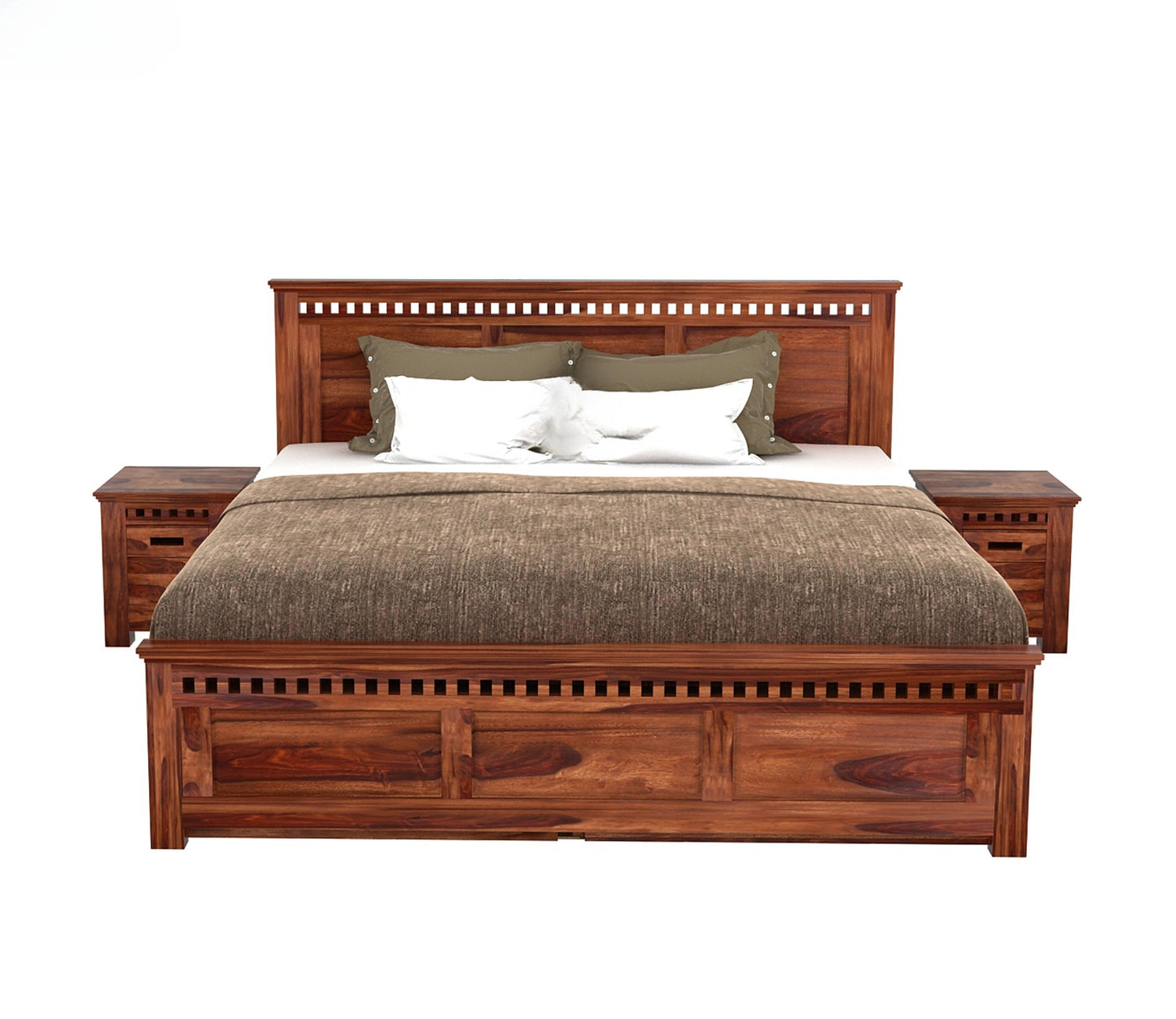 Sheesham Wood Bed with Box Storage