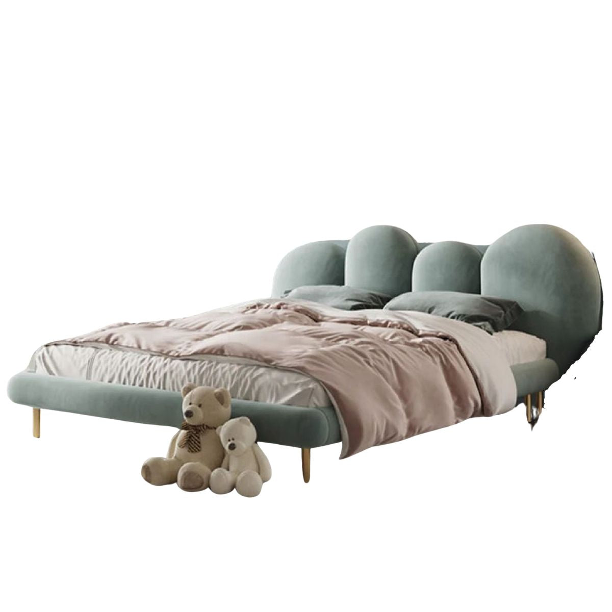 Puffy Candy Bed Upholstered with Ultra-Soft Fabric