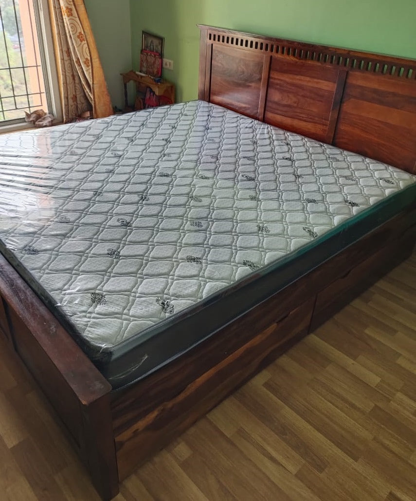 Sheesham Wood Bed with Box Storage