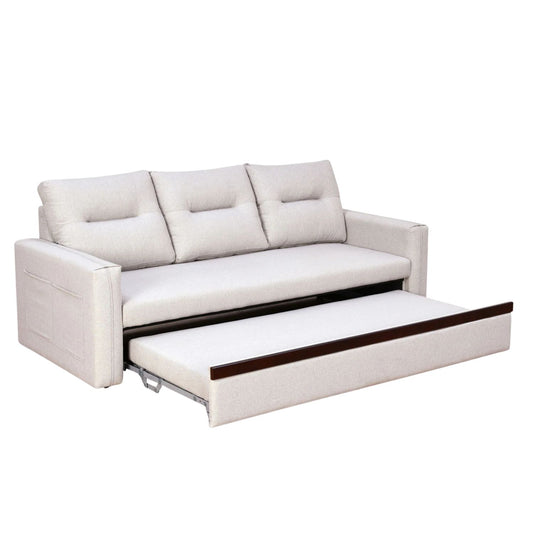 3-Seater Pull Out Sofa-cum-Bed (in Light Grey)