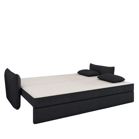 3-Seater Pull Out Sofa-cum-Bed with Cushions (in Steel Grey)