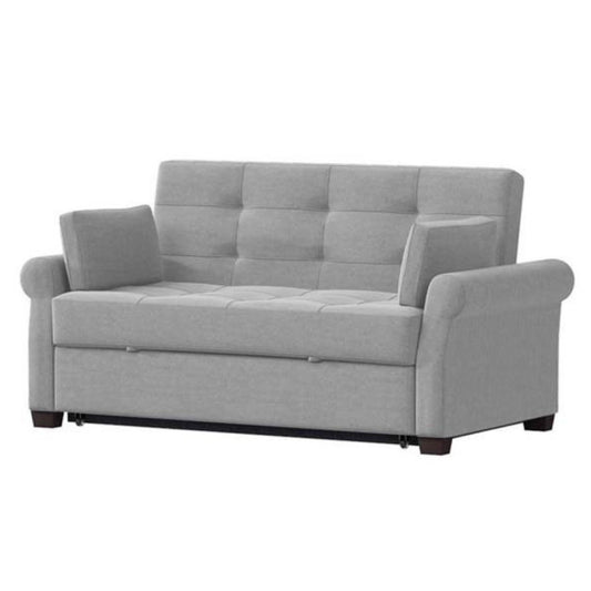 3-Seater Pull Out Sofa-cum-Bed with Cushions (in Grey)