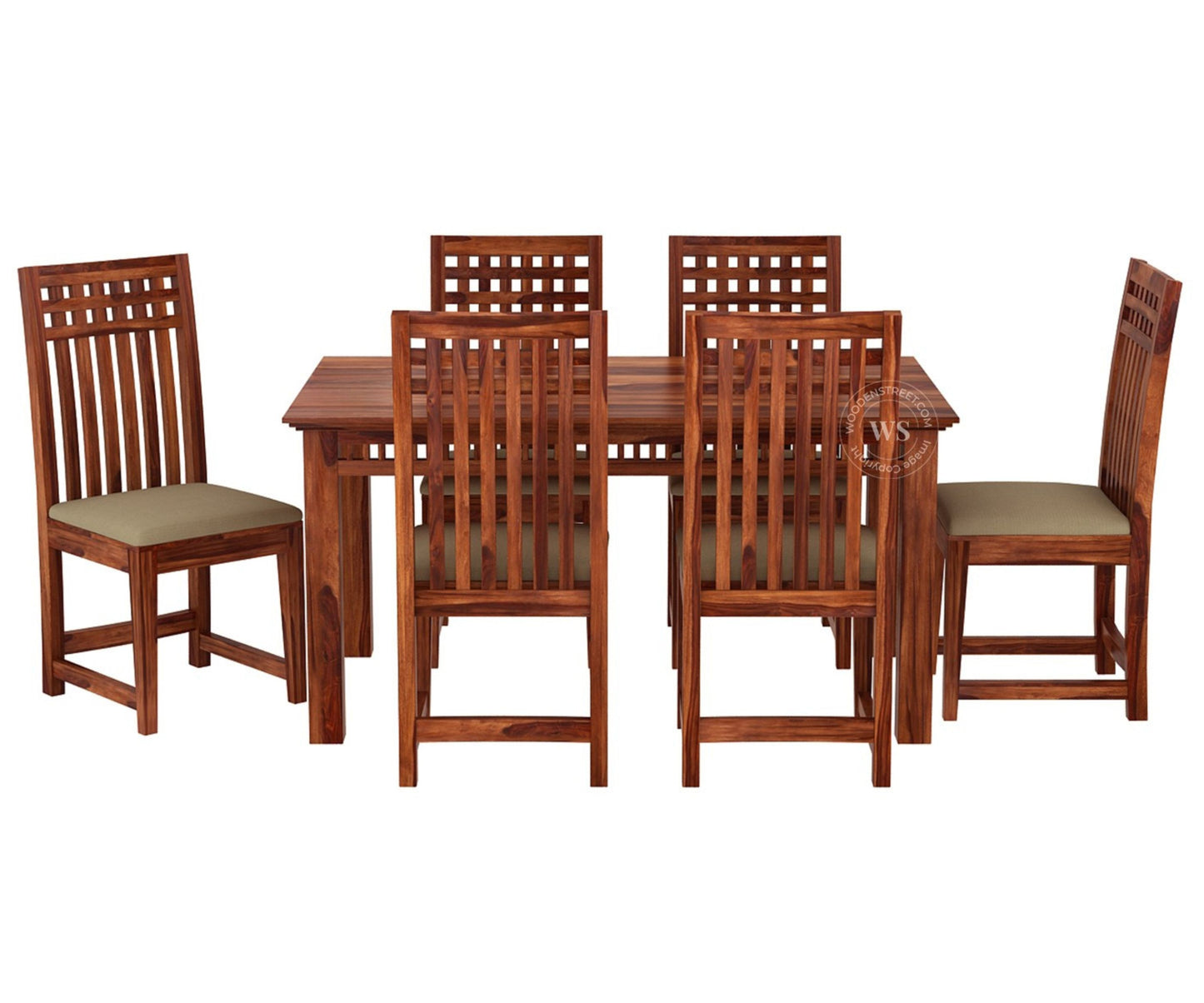 Premium Pure Teak Wood 6-Seater Dining Table Set