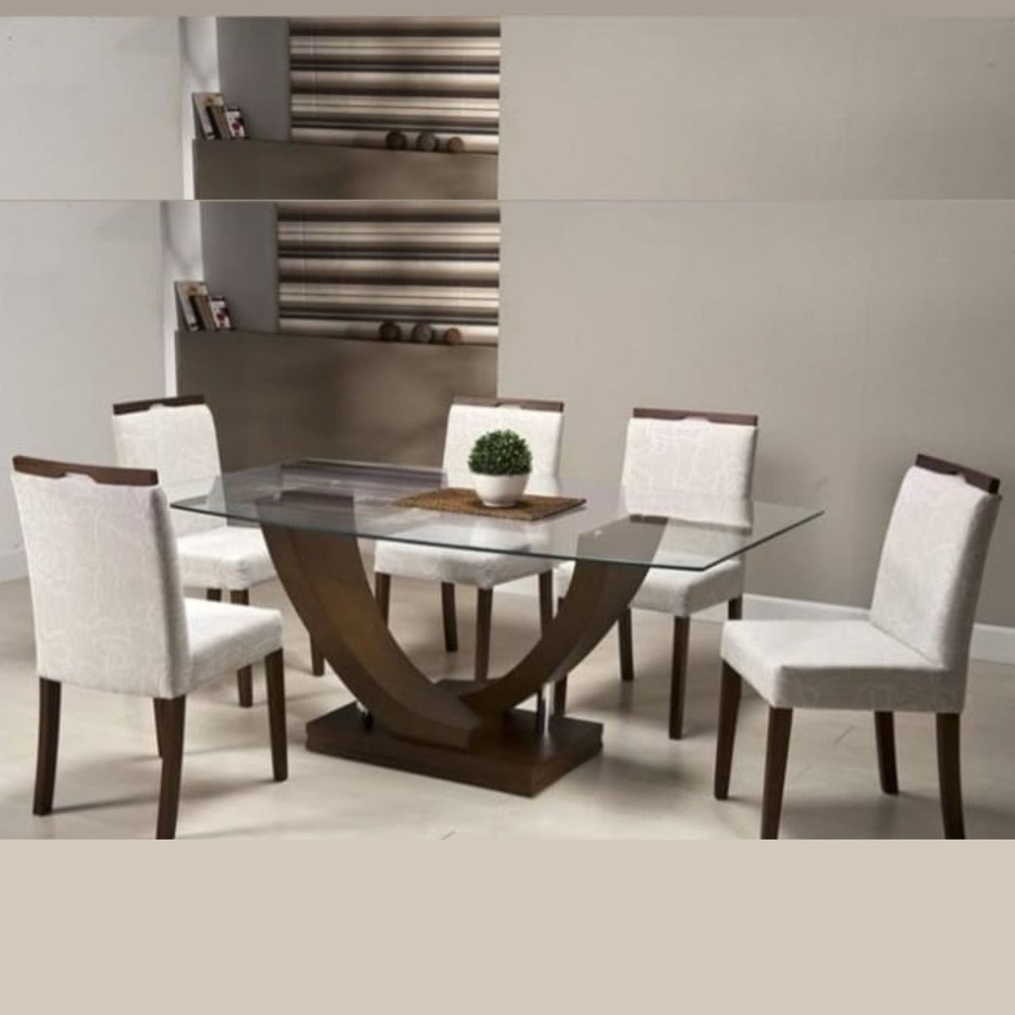 Glass Top Classy 6-Seater Dining Table Set
