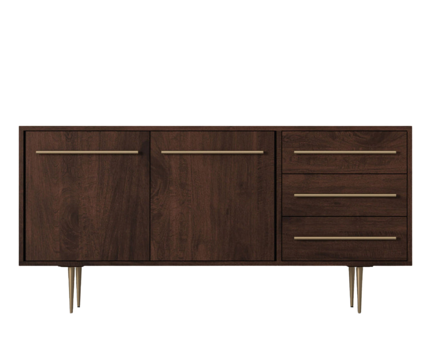 Console in PlyBoard with 2-Doors and 3-Drawers with Metal Handles