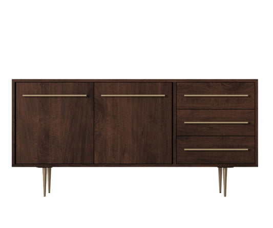 Console in PlyBoard with 2-Doors and 3-Drawers with Metal Handles