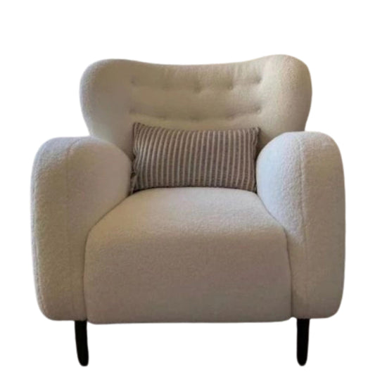 Wing Chair in Velvet Fabric for Bedroom & Living Room