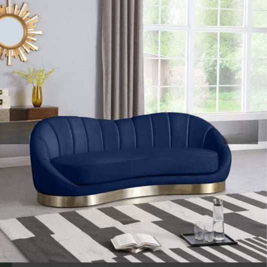 Italian Style Curved 3-Seater Sofa in Sue