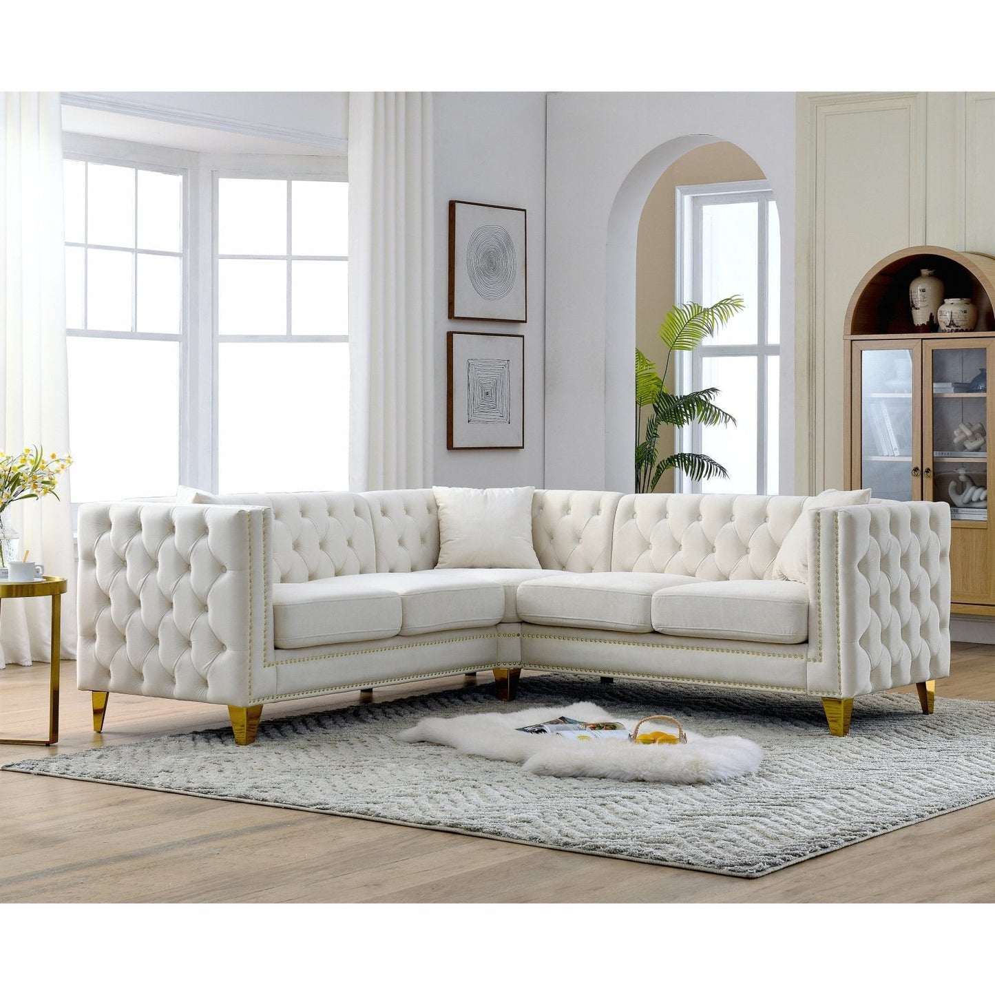 L-Shape Sofa Set in Luxurious Cherfield Pattern
