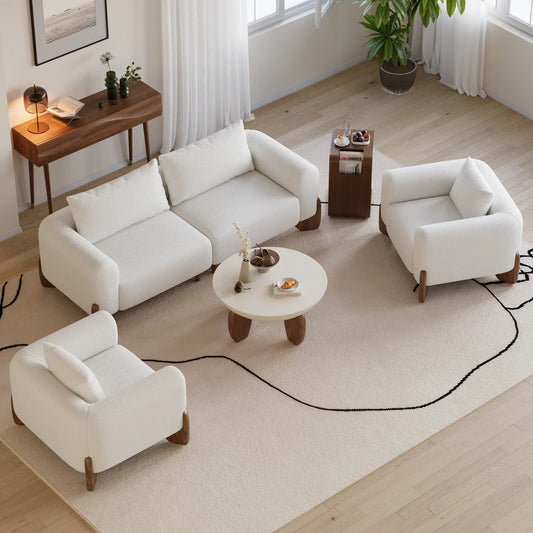 Loveseat Luxury Upholstered Sofa in Towel Suede