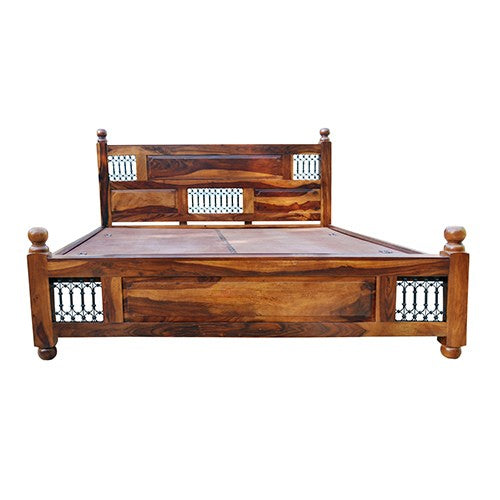 King Size Sheesham Bed with Storage Box