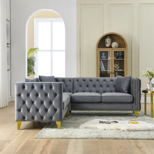 L-Shape Sofa Set in Luxurious Cherfield Pattern