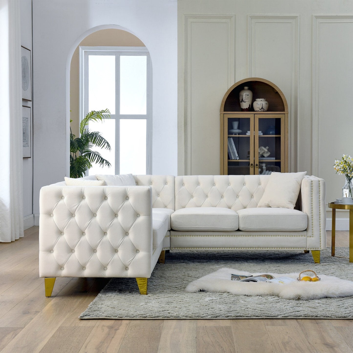 L-Shape Sofa Set in Luxurious Cherfield Pattern