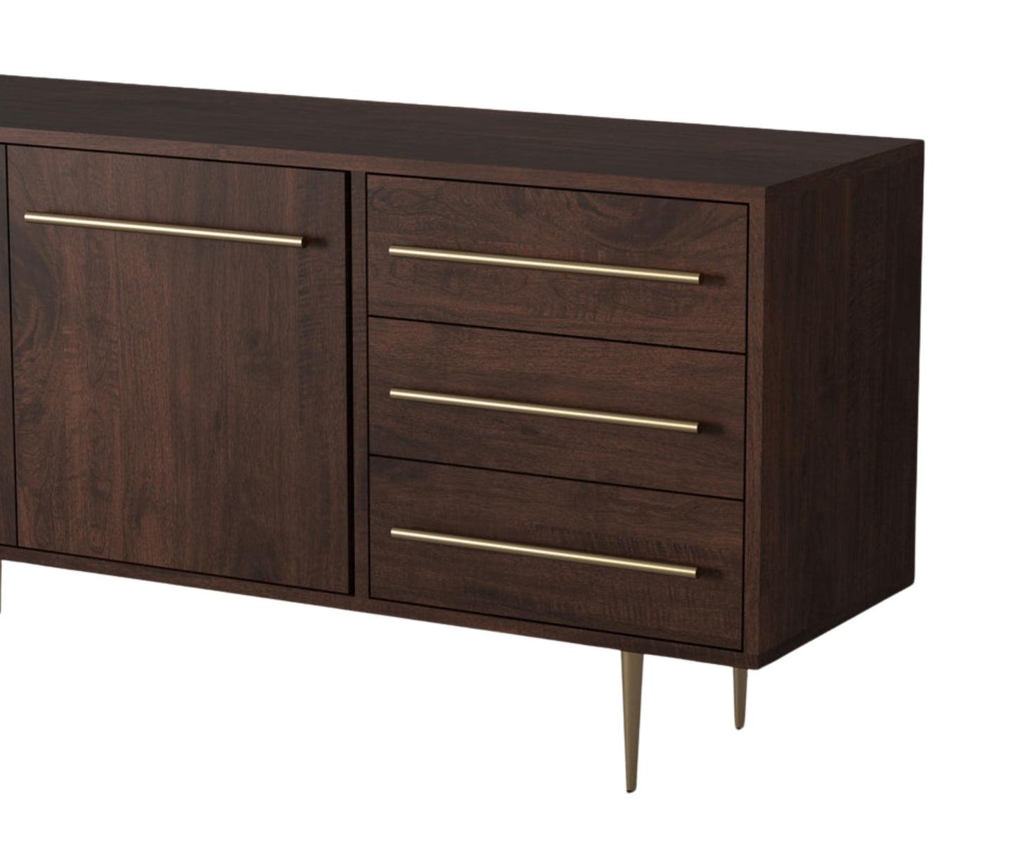 Console in PlyBoard with 2-Doors and 3-Drawers with Metal Handles