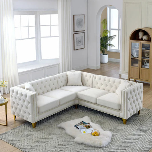 L-Shape Sofa Set in Luxurious Cherfield Pattern