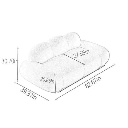 Cloud Designer Sofa Upholstered in Suede Fabric