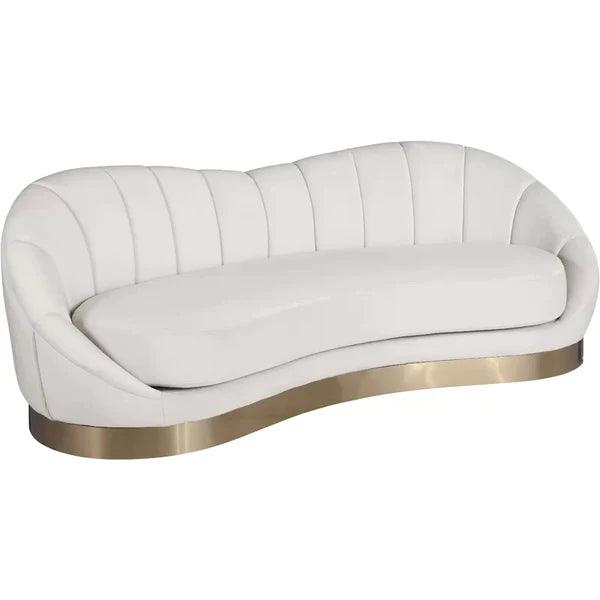 Italian Style Curved 3-Seater Sofa in Sue