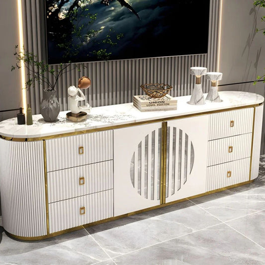 Admiral White Console With Gold Decore