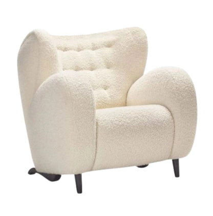 Wing Chair in Velvet Fabric for Bedroom & Living Room