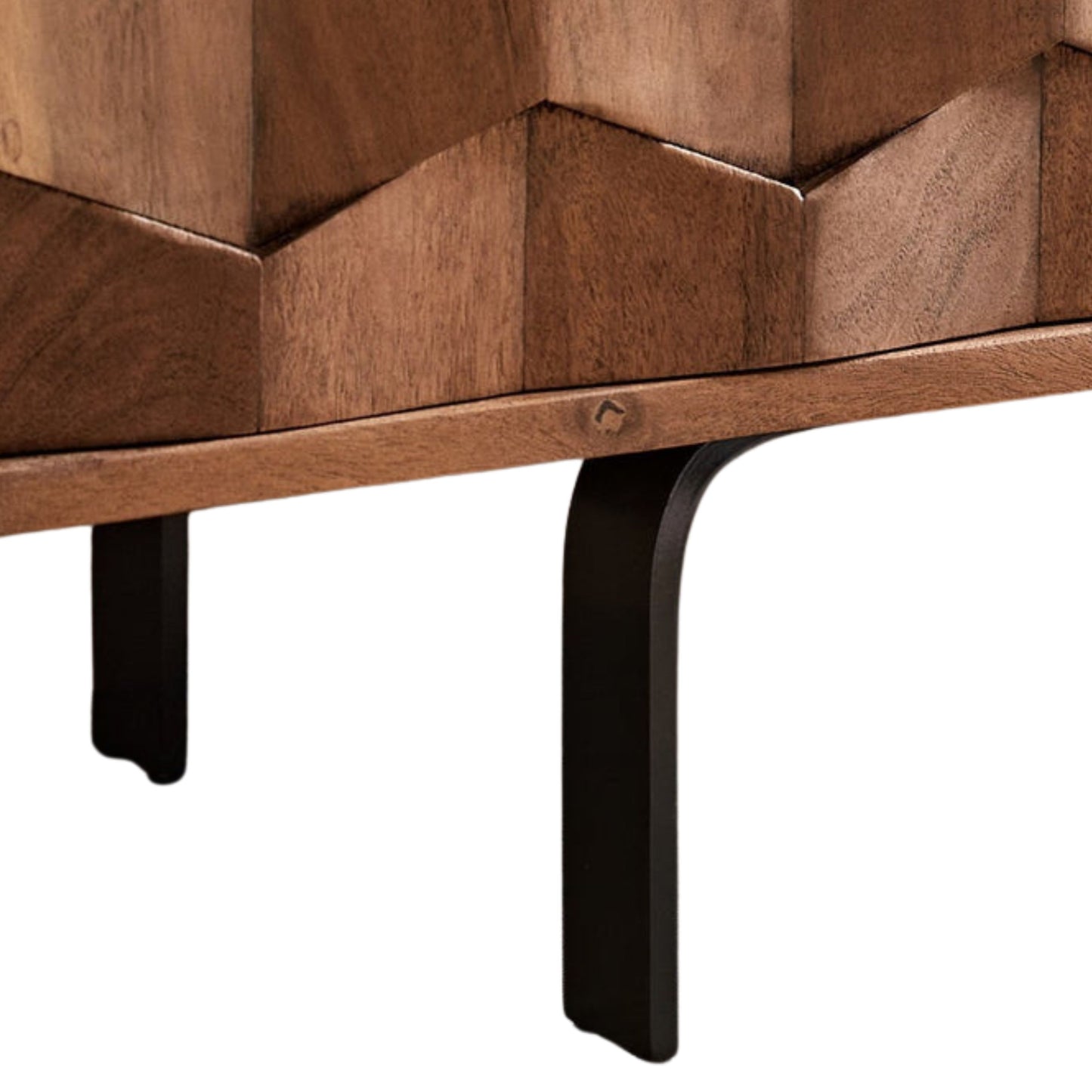 Designer TV Cabinet in Plywood & Veneer with 2-Door Self & Open Space