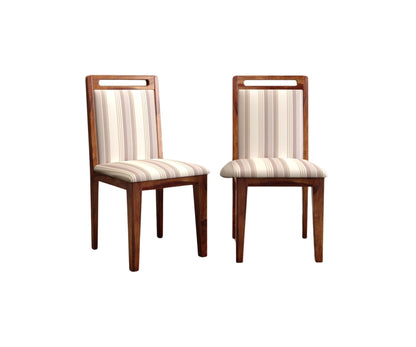 Teak Wood 6 Seater Dining Set with 6 Premium Upholstered Chairs