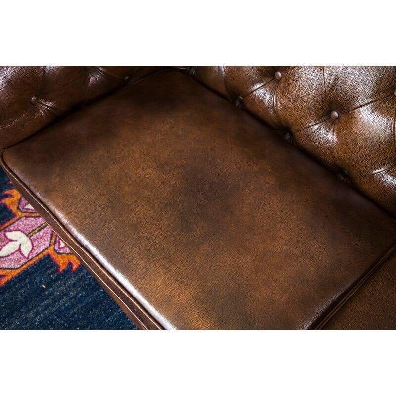Novino 3-Seater Chesterfield Sofa in Faux Leather
