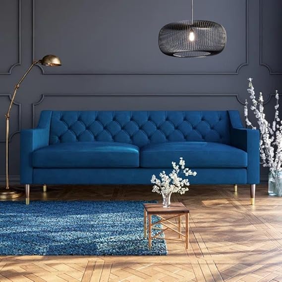 Skyline 3-Seater Designer Sofa in Suede Fabric