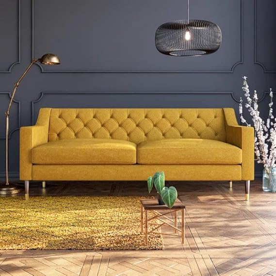 Skyline 3-Seater Designer Sofa in Suede Fabric
