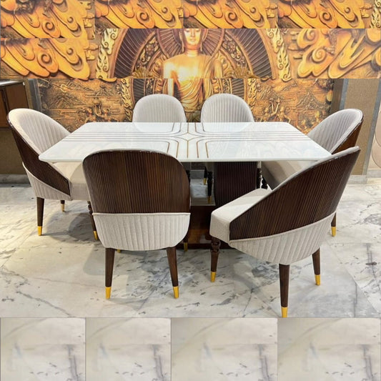 Opaline Dining Set (6-Seater) with Onyx Stone Top