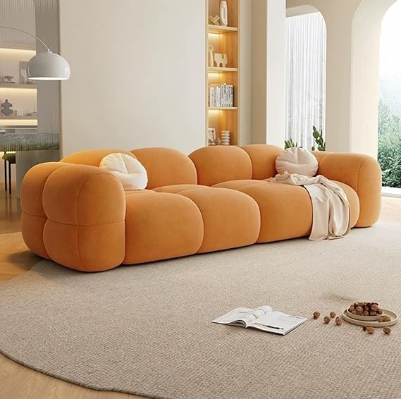 Cloud Designer Sofa Upholstered in Suede Fabric