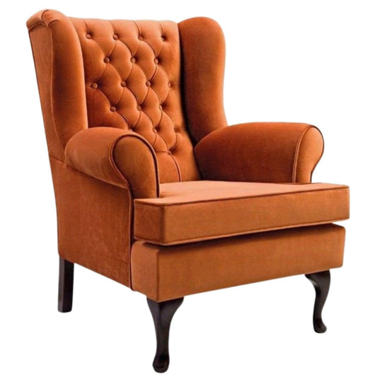 Amber Tone Armrest Wing Chair