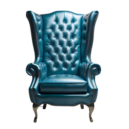 Aqua Blue High Back Chair