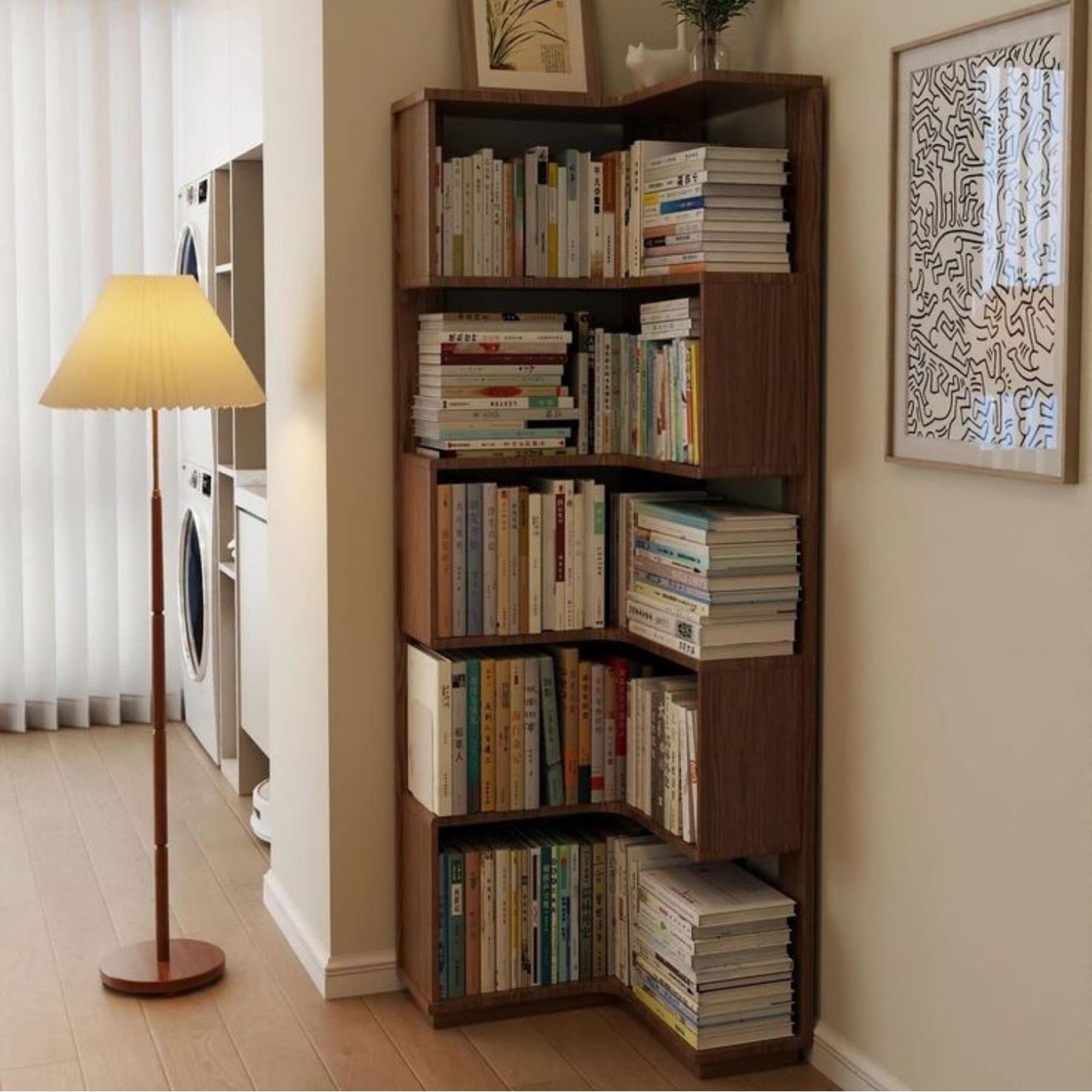 Corner L-Shape Book Rack