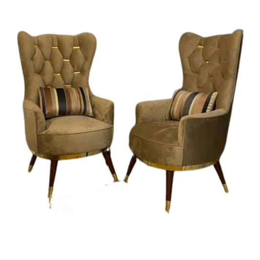 Brown Elegance High Back Chair (Set of 2)